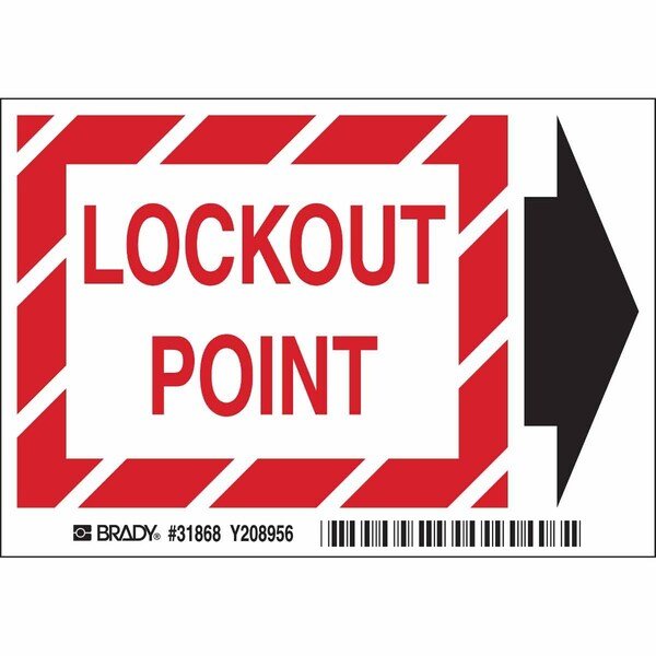 Lockout Sign, 3 1/2 in Height, 5 in Width, Polyester, Rectangle, English, BRADY, Mfr# 31868